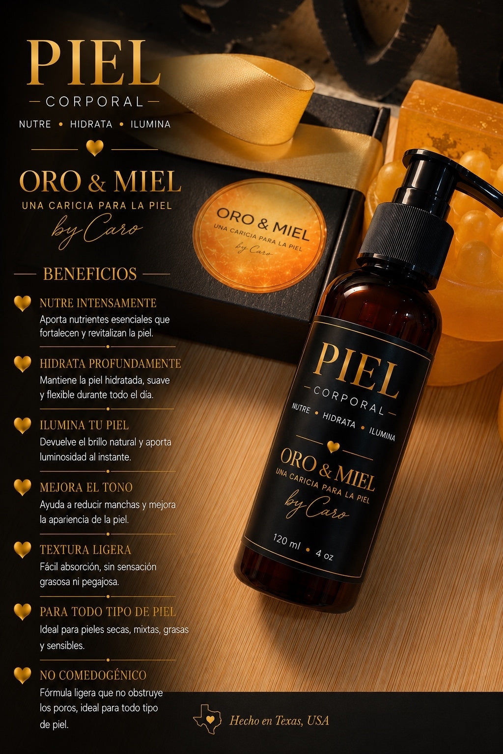 PIEL ORO Y MIEL CORPORAL 120 ml